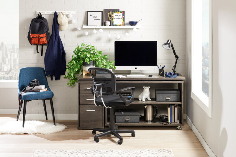 Oliver 60\" Folding Corner Office Desk with Storage & USB Ports - Grey