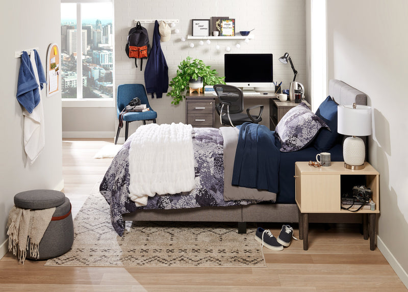 Oliver 60\" Folding Corner Office Desk with Storage & USB Ports - Grey