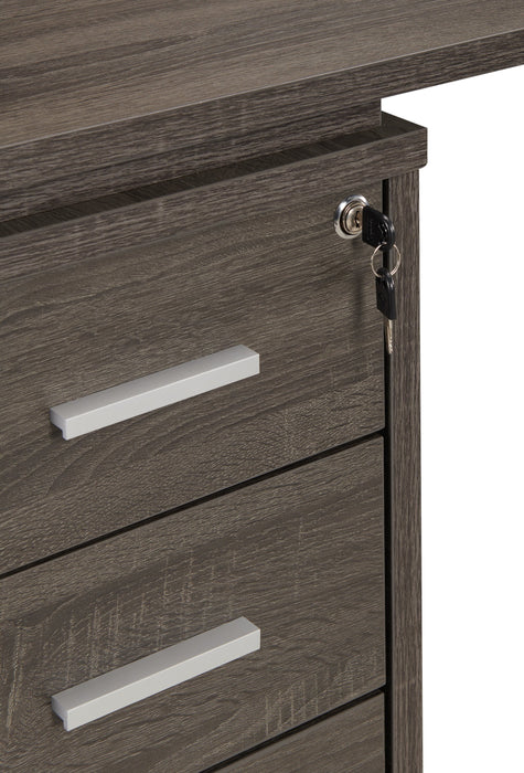 Oliver 60\" Folding Corner Office Desk with Storage & USB Ports - Grey