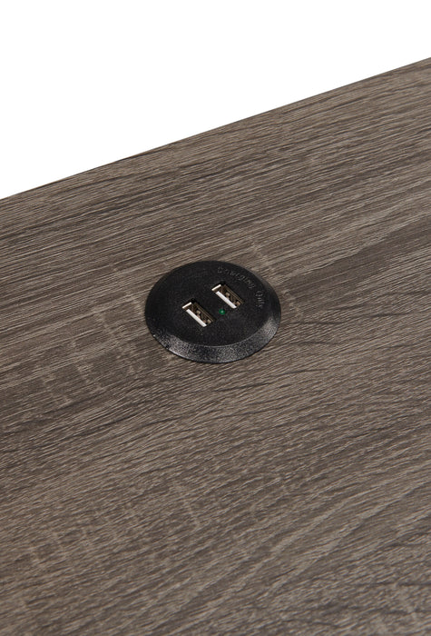 Oliver 60\" Folding Corner Office Desk with Storage & USB Ports - Grey