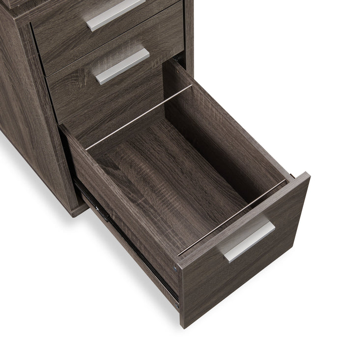 Oliver 60\" Folding Corner Office Desk with Storage & USB Ports - Grey