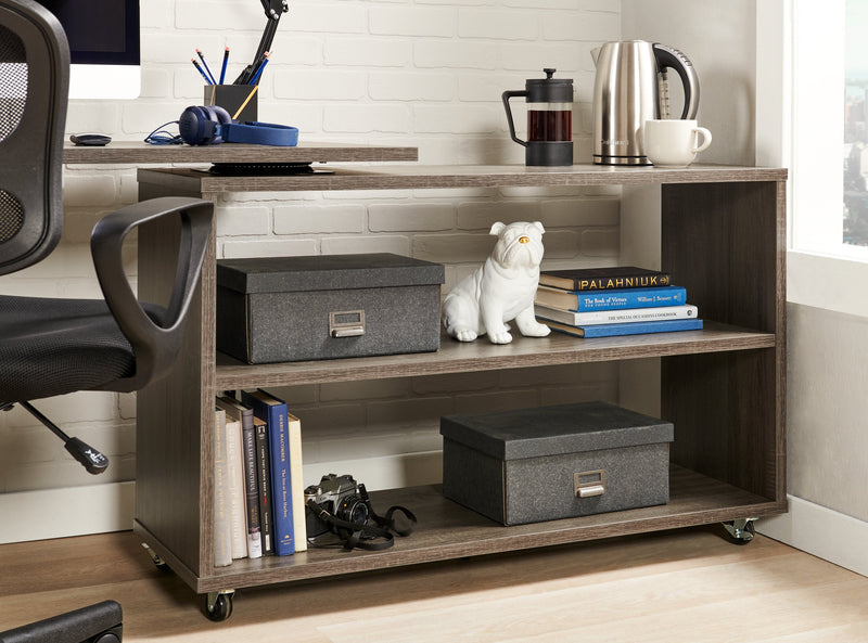 Oliver 60\" Folding Corner Office Desk with Storage & USB Ports - Grey