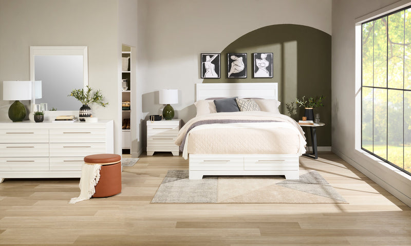 Olivia Bedside 2-Drawer Nightstand, 23.5\"W x 25.2\"H, Made in Canada - White