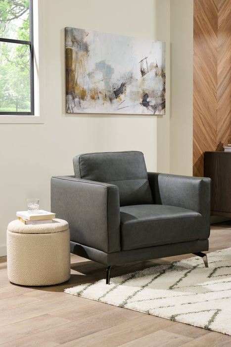 Ontario 14.75\" Round Fabric Storage Ottoman - White