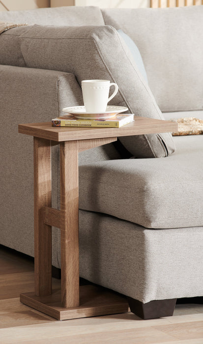 Orrie 11.75\" C-Shaped Chairside Table - Taupe