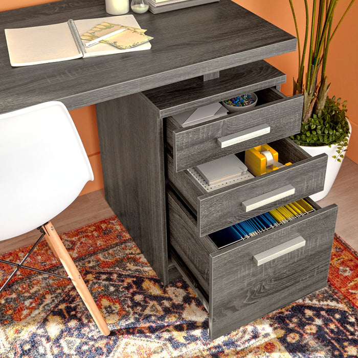Oscar 47\" Reversible Office Desk with Storage - Grey
