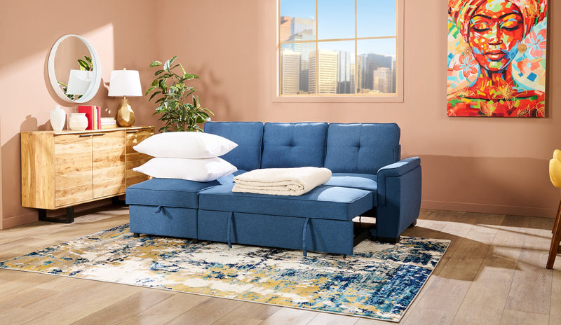 Oskar Dining Server with Storage, 60\"W,  Acacia Wood & Metal - Natural & Black