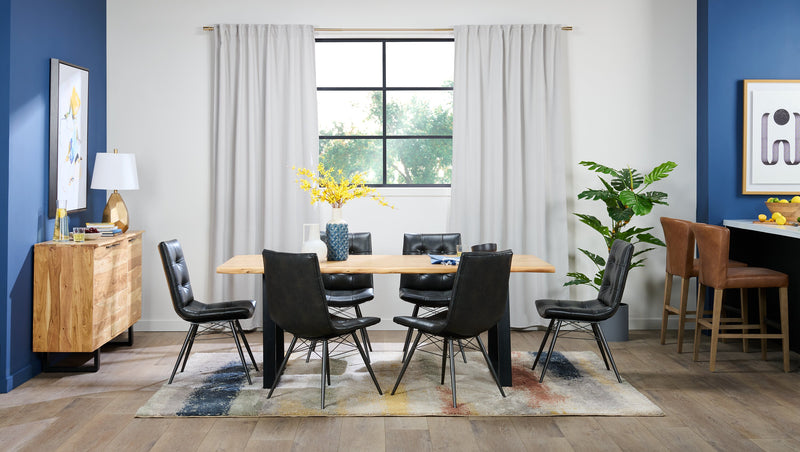 Oskar Dining Server with Storage, 60\"W,  Acacia Wood & Metal - Natural & Black