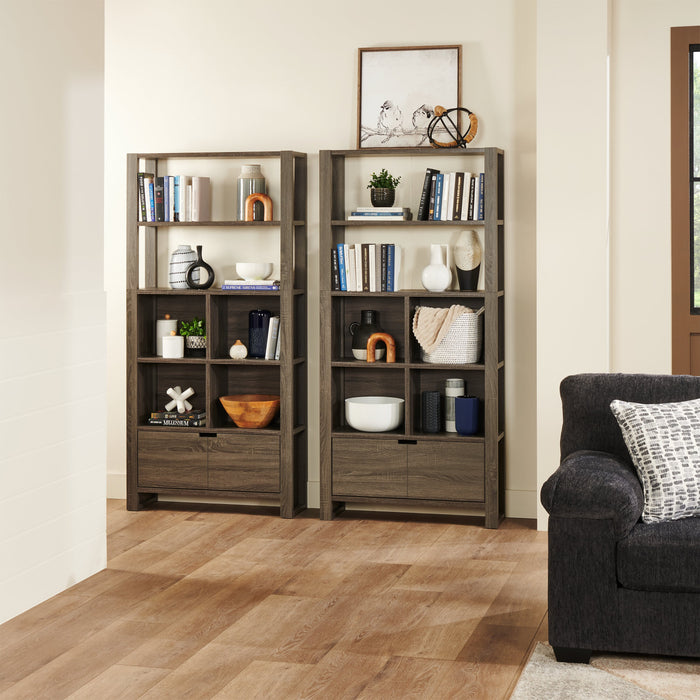 Oscar Owen 36\" Bookcase with Drawer & 6 Shelves - Grey