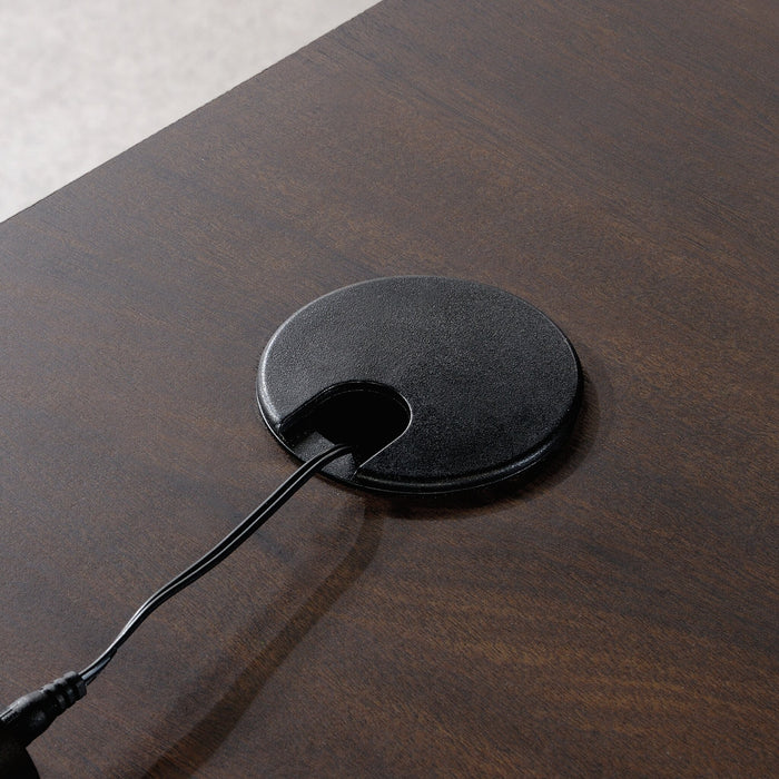 Palo Alto 59.13\" Commercial Grade L-Shaped Office Desk with 3-Drawers & Cabinet - Mahogany