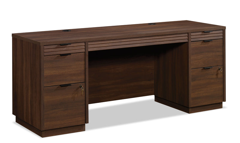 Palo Alto 71.18\" Commercial Grade Credenza Office Desk with 6-Drawers - Mahogany