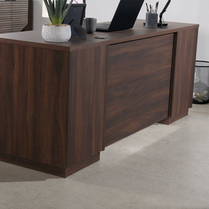 Palo Alto 71.18\" Commercial Grade Credenza Office Desk with 6-Drawers - Mahogany