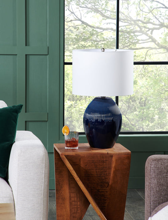 Kort & Co. Penelope 24\" Blue Ceramic Table Lamp