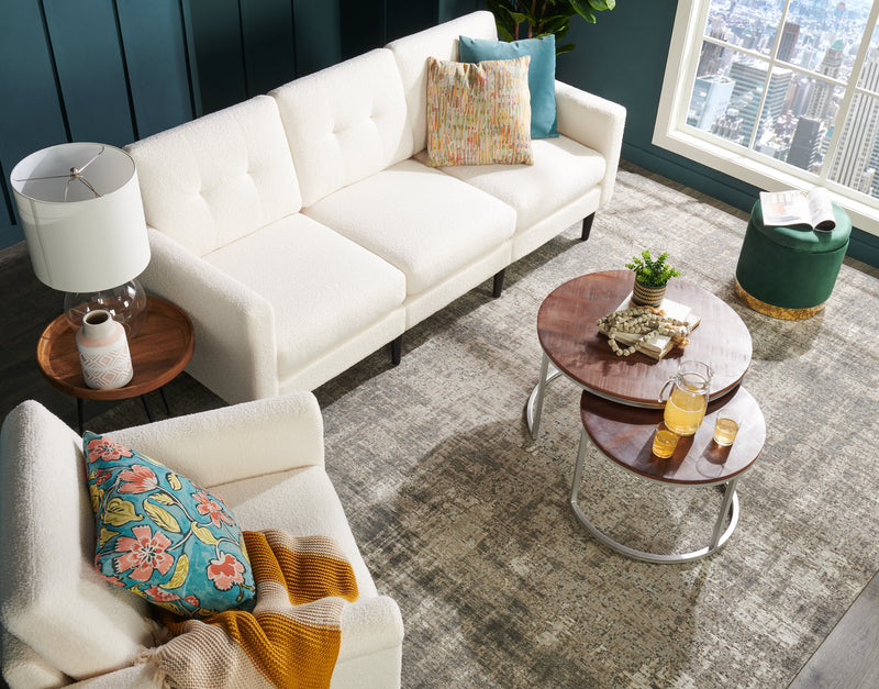 Phebe 16.5\" Storage Ottoman with Gold Trim Base - Green