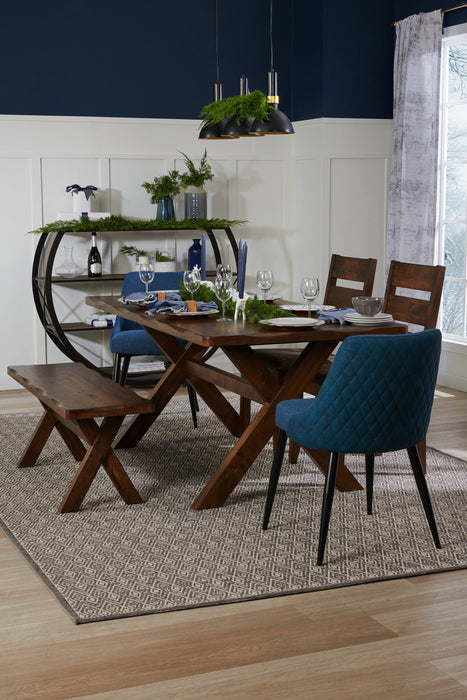 Plum Dining Bench, Wood, Live-Edge Look, 47.25\"W- Nutmeg Brown