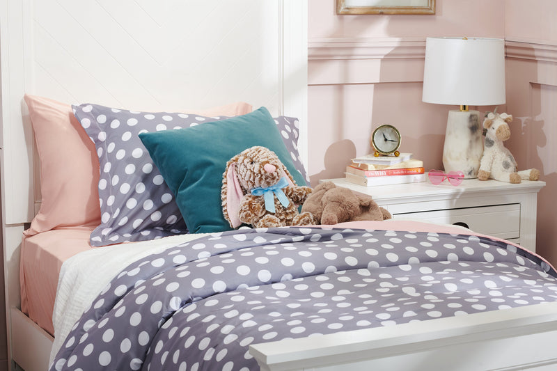 Portia 3-Piece Twin Comforter Set - Grey