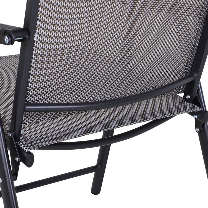 Outsunny 2-piece Folding Dining Chair Set For Relaxing On Patio, Grey