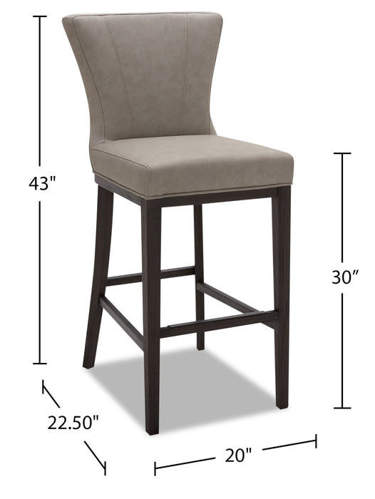 Quinn Barstool with Vegan Leather Fabric, 30\"H - Taupe
