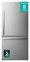 ["Hisense 31\" 17 Cu. Ft. Bottom-Mount Refrigerator - Titanium - RB17A2CSE"]