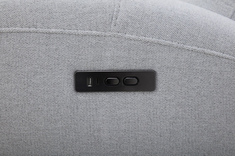 Reign 78\" Fabric Power Reclining Loveseat with Console - Bronco Stone Grey