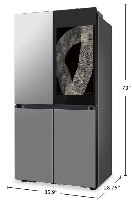 Samsung 36\" 22.5 Cu. Ft. Bespoke Counter-Depth 4-Door Flex™ with AI Family Hub+™ Refrigerator - Stainless Steel - RF23DB9900QDAC