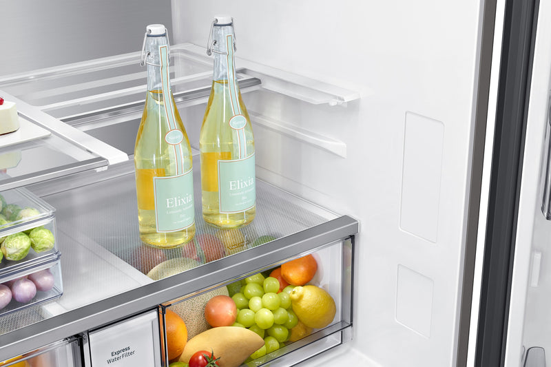 Samsung 36\" 22.5 Cu. Ft. Bespoke Counter-Depth 4-Door Flex™ with AI Family Hub+™ Refrigerator - Stainless Steel - RF23DB9900QDAC