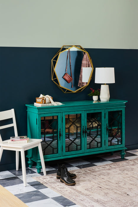 Rigolet 60\" 4-Door Accent Cabinet - Blue