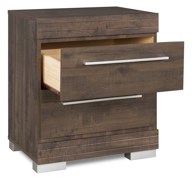 Riley Bedside 2-Drawer Nightstand, 21\"W x 24\"H, Made in Canada - Grey