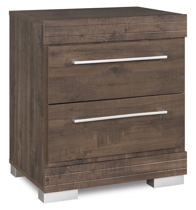 Riley Bedside 2-Drawer Nightstand, 21\"W x 24\"H, Made in Canada - Grey