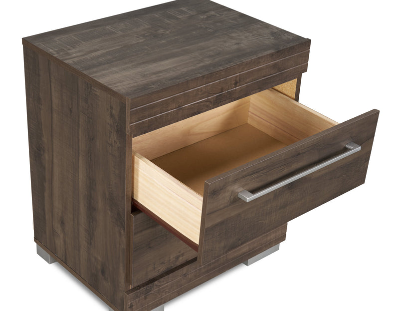 Riley Bedside 2-Drawer Nightstand, 21\"W x 24\"H, Made in Canada - Grey