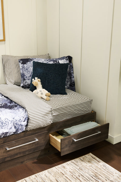 Riley Mates Bed with 3-Drawer Storage for Kids, Made in Canada, Grey - Twin Size