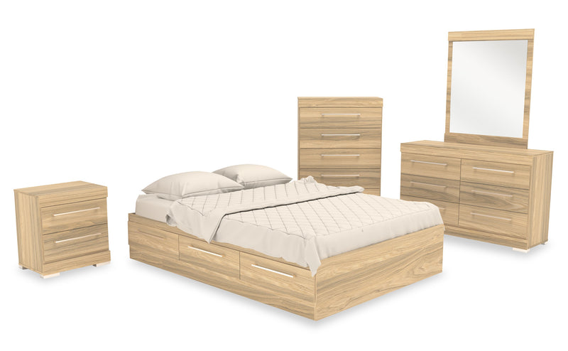 Riley Mates Bed with 3-Drawer Storage for Kids, Made in Canada, Natural - Full Size