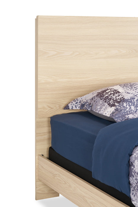 Riley Panel Bed with Headboard & Frame for Kids, Made in Canada, Natural - Twin Size