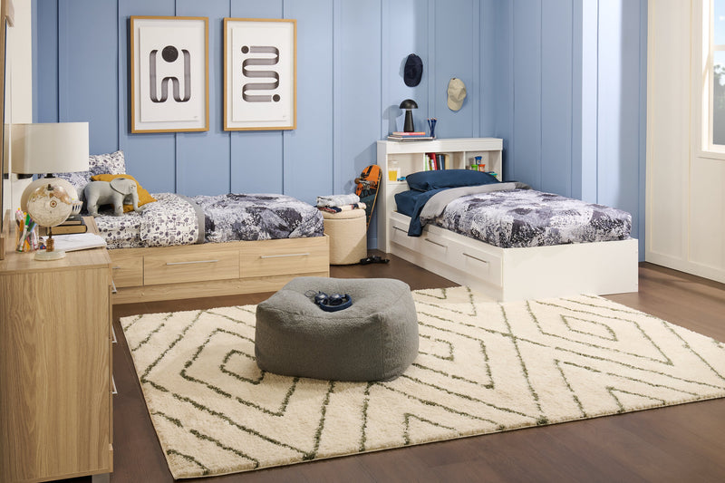 Riley Mates Bed with 3-Drawer Storage for Kids, Made in Canada, Natural - Twin Size