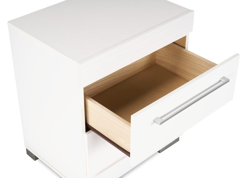 Riley Bedside 2-Drawer Nightstand, 21\"W x 24\"H, Made in Canada - White