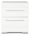 ["Riley Bedside 2-Drawer Nightstand, 21\"W x 24\"H, Made in Canada - White"]