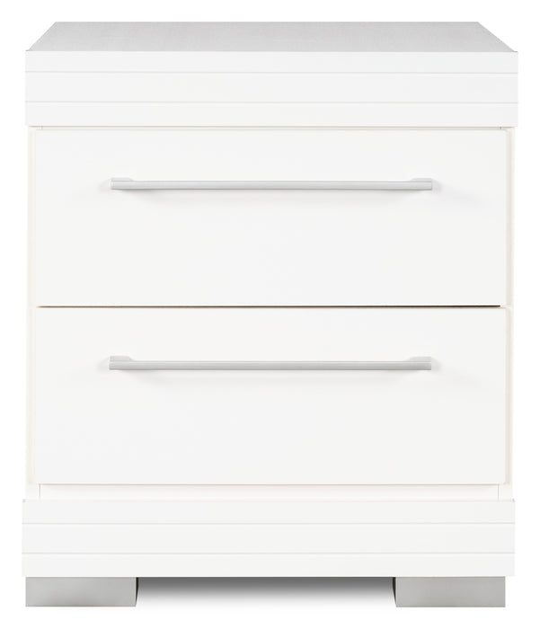 Riley Bedside 2-Drawer Nightstand, 21\"W x 24\"H, Made in Canada - White