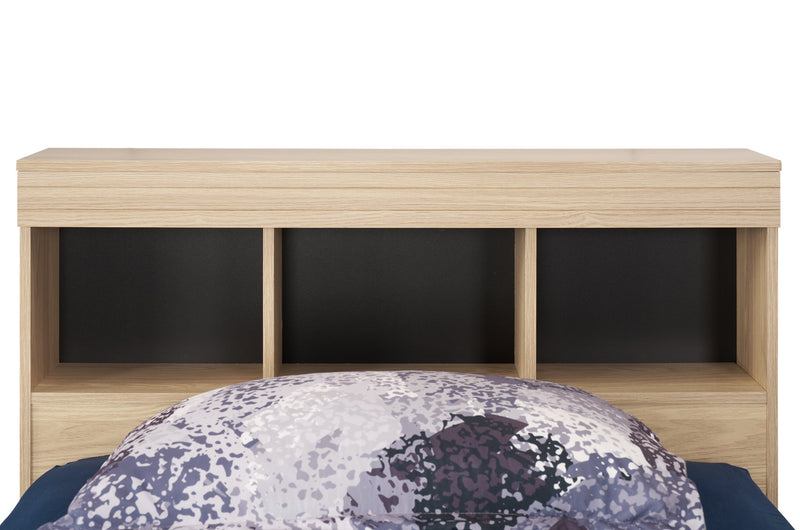 Riley Mates Bed with Bookcase Headboard Set for Kids, Made in Canada, Natural - Twin Size