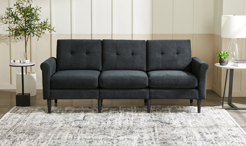 Sabrina 14\" Accent Table - Black with White Marble Look Top