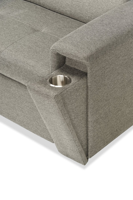 Savvy 2-Piece Linen-Look Fabric Left-Hand Sectional - Grey