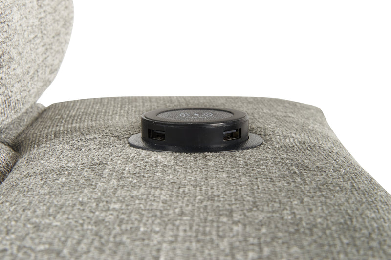 Savvy 3-Piece Left-Facing Linen-Look Fabric Sleeper Sectional with Storage Chaise and Adjustable Headrests - Grey