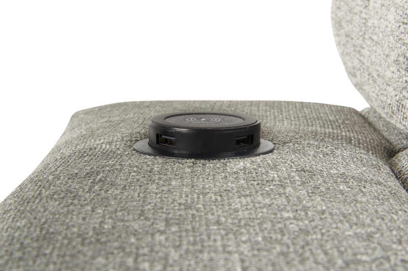 Savvy 3-Piece Right-Facing Linen-Look Fabric Sleeper Sectional with Storage Chaise and Adjustable Headrests - Grey