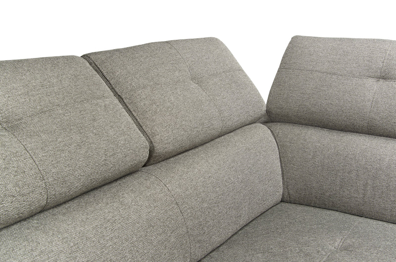 Savvy 3-Piece Right-Facing Linen-Look Fabric Sleeper Sectional with Storage Chaise and Adjustable Headrests - Grey