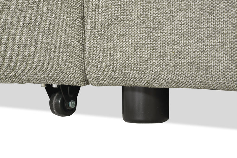 Savvy 3-Piece Right-Facing Linen-Look Fabric Sleeper Sectional with Storage Chaise and Adjustable Headrests - Grey