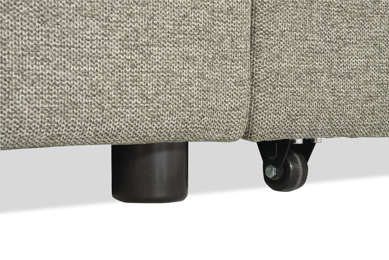 Savvy 3-Piece Left-Facing Linen-Look Fabric Sleeper Sectional with Storage Chaise and Adjustable Headrests - Grey