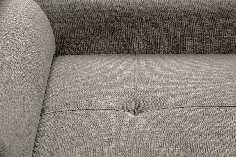 Savvy 5-Piece Right-Facing Linen-Look Fabric Sleeper Sectional with Storage Chaise and Adjustable Headrests - Grey