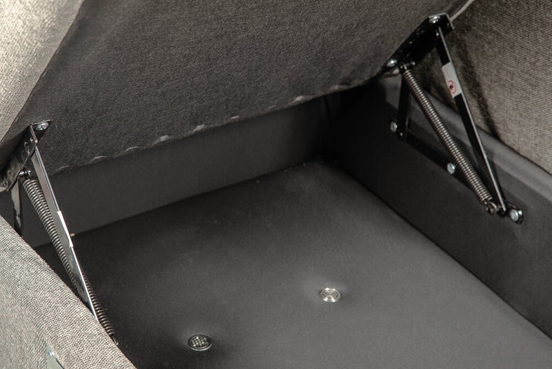 Savvy 5-Piece Right-Facing Linen-Look Fabric Sleeper Sectional with Storage Chaise and Adjustable Headrests - Grey