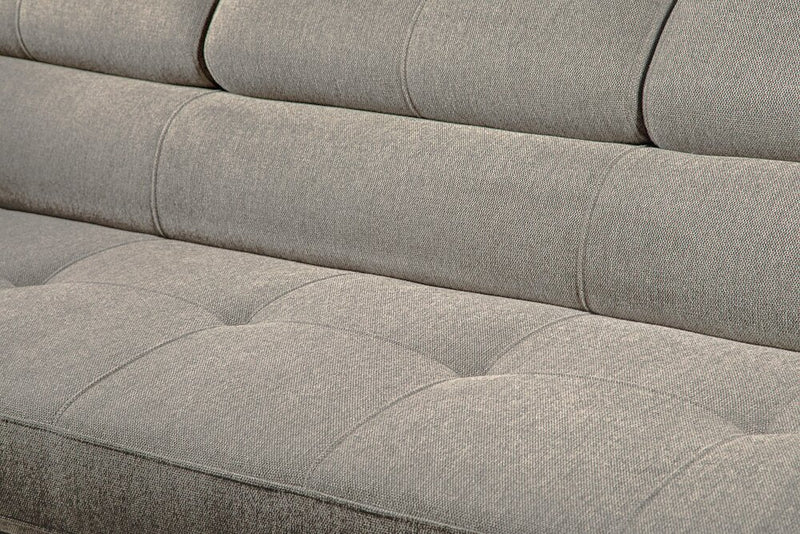 Savvy 5-Piece Right-Facing Linen-Look Fabric Sleeper Sectional with Storage Chaise and Adjustable Headrests - Grey