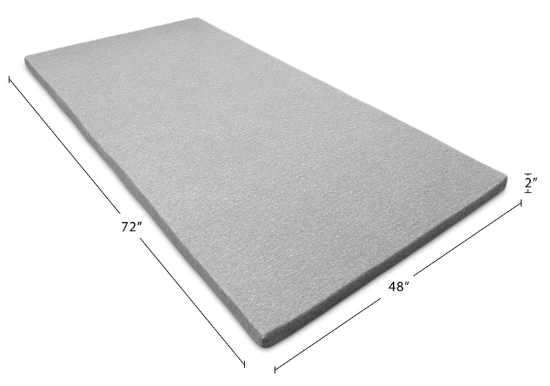 Small Memory Foam Sofa Bed Topper with Removable Zippered Cover