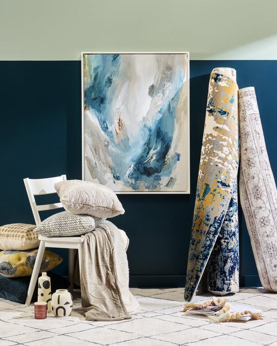 Selin Ivory Washable Area Rug - 5’ x 7’